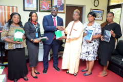 2nd April 2024, at the Supreme Court of Nigeria complex Abuja: DG NIALS Prof M T Ladan received on academic visit, Prof.  Damilola Olawuyi SAN, of the UN business and human rights working group and the UNDP team.