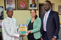DG NIALS Prof Ladan Wednesday 31st August, 2022 : Courtesy visit by the ICRC Delegation to Nigeria/ ECOWAS Abuja  Legal Coordinator,Ms. Anne Lardy at the office of the DG, supreme court complex Abuja.