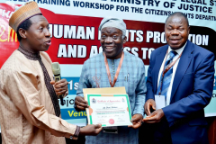 DG NIALS Prof. M T Ladan, Resource Persons and participants at the concluded  NIALS - FMoJ /Citizens\' Rights Dept 3 Day Workshop 21-23 February 2022