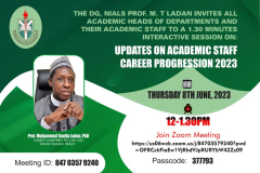 DG'S HYBRID interactive session with the NIALS ACADEMIC STAFF ON THURSDAY 8TH JUNE 2023.