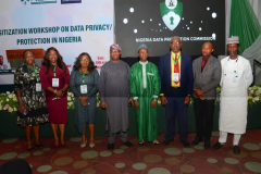 NIALS DG  Prof.  M T Ladan on 30th August 2023 at the opening session of the Sensitization workshop for MDA Desk officers on Data Privacy/ Protection  in Nigeria. 